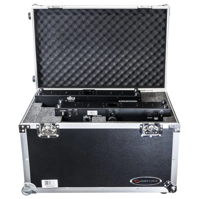 Odyssey FZCHINTSD155W Road Case - Odyssey FZCHINTSD155W - Dual Chauvet Intimidator Spot Duo 155 Flight Case with Pullout Handle and Wheels