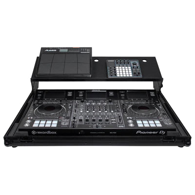 Odyssey FZGSADDJRZXWBL Case DJ Gear - Odyssey FZGSADDJRZXWBL - Black Low Profile Pioneer DDJ-RZX Flight Case with Angle Glide Platform