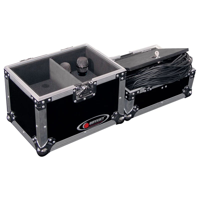 Odyssey FZMIC12 Wireless Case - Odyssey FZMIC12 - Handheld Microphone Flight Case with Storage Compartment for 12 Microphones