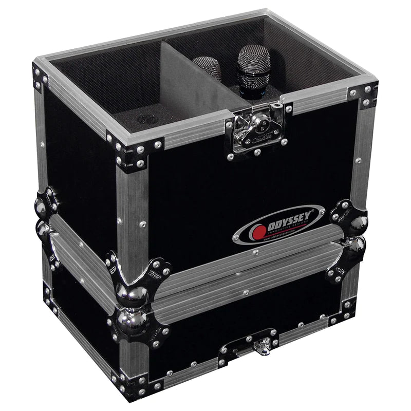 Odyssey FZMIC12 Wireless Case - Odyssey FZMIC12 - Handheld Microphone Flight Case with Storage Compartment for 12 Microphones
