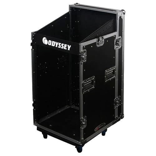 Odyssey FZSRP1112W Case Rackmount - Odyssey FZSRP1112W - 11U Top Slanted 12U Bottom Vertical Space Saver Combo Rack with Wheels