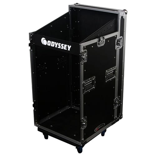 Odyssey FZSRP1116W Case Rackmount - Odyssey FZSRP1116W - 11U Top Slanted 16U Bottom Vertical Space Saver Combo Rack with Wheels