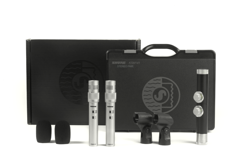 Shure KSM141/SL-STEREO - Stereo Pair of KSM141/SL with Windscreens & A27M