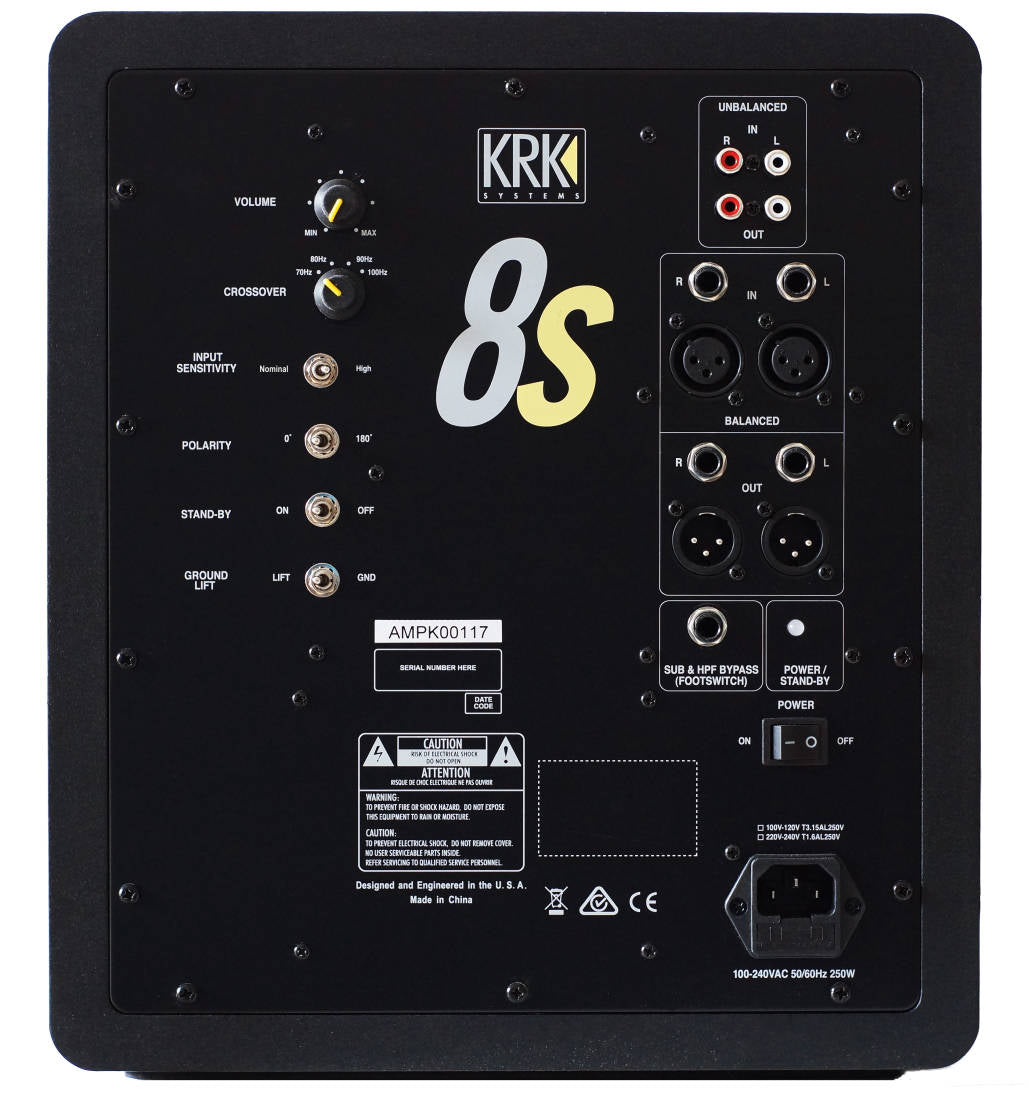 KRK8S2 Powered Studio Subwoofer 8'