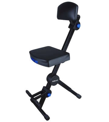 QUIKLOK DX749 Rapid Set-up height adjustable stool with footrest/backrest - QuikLok Adjustable Musicians Stool w/Adjustable Footrest and Back Rest