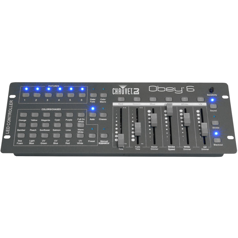 CHAUVET OBEY6 Dmx Controller 6 fixtures - Chauvet DJ OBEY 6 Universal Compact DMX-512 Controller Ideal For LED Fixtures