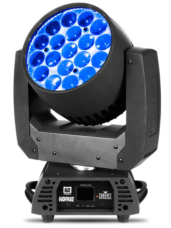 CHAUVET PRO Rogue R2 Wash - A standout zoom range of 12° to 49° gives it the spread to cover even the largest areas. - Chauvet Professional ROGUE R2X-WASH VW Moving Head