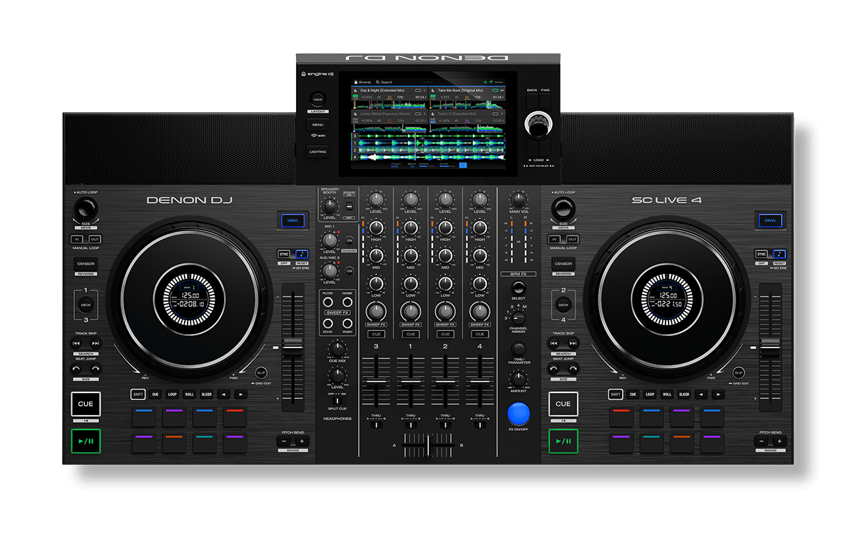 DENON DJ SC LIVE 4 (PROMO FREE LAPTOP STAND) 4 Deck Standalone DJ System with WiFi