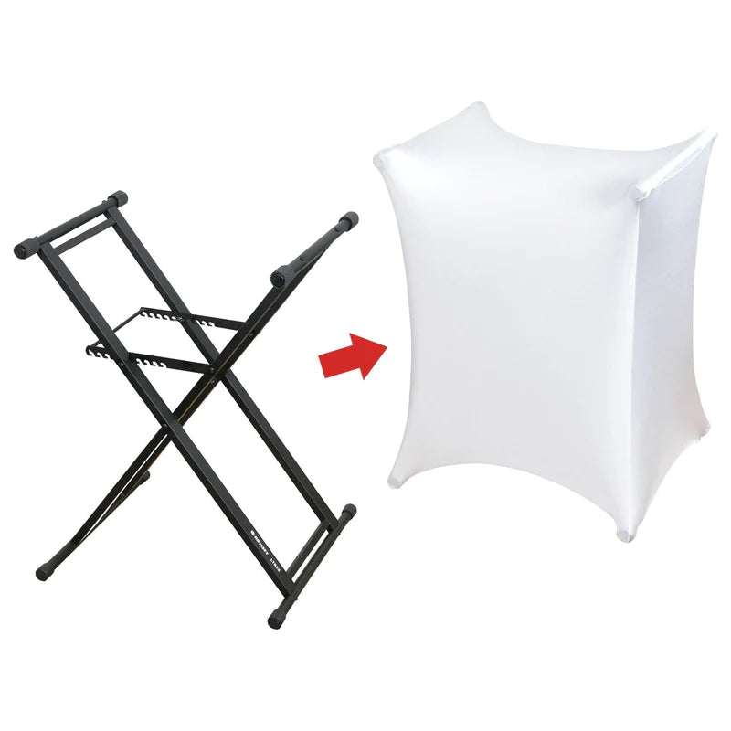 Odyssey SPALTBXSWHT Stand DJ Equipment - Odyssey SPALTBXSWHT - White X-Stand Slip Scrim