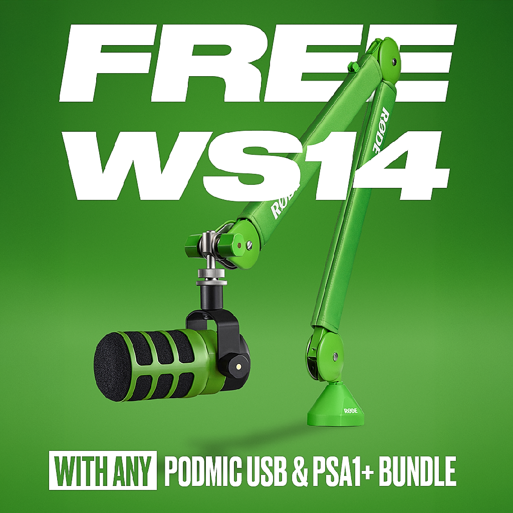 RODE PODMIC USB + PSA1+ BUNDLE (GET A FREE WS14 - ANY COLOR)