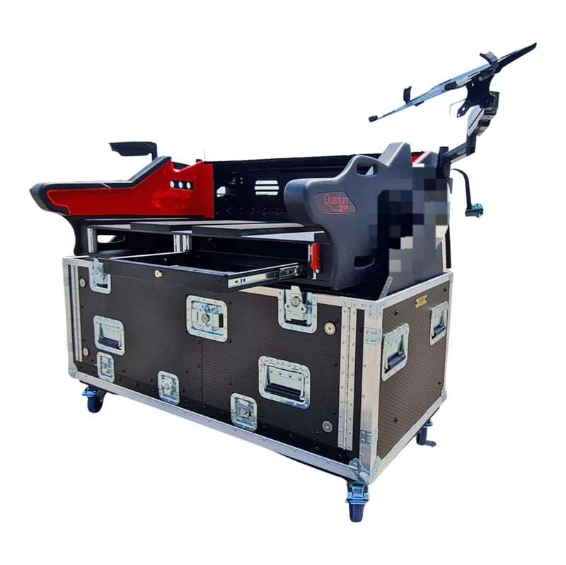 PRO-X- XZF-DIG Q225 D 2x2U LMA - ProX XZF-DIG Q225 D 2x2U LMA Digico Quantum 225 Flip-Ready Hydraulic Console Retracting Lifting Flight Case