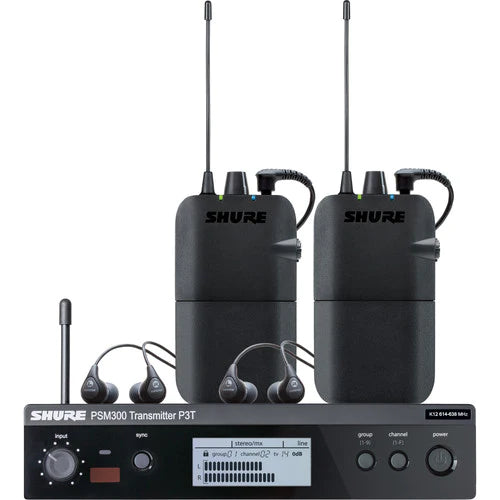 Shure P3TR112TW-J13 Monitor PSM - Shure P3TR112TW-J13 Twin-Pack Wireless In-Ear Monitor Kit (J13: 566 to 590 MHz)