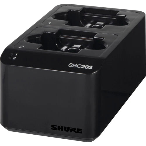 Shure SBC203-US Wireless Battery - Shure SBC203 Dual-Docking Recharging Station for SB903 Batteries & SLX-D Transmitters