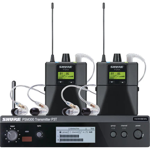 Shure P3TRA215TWP-H20 Monitor PSM - Shure P3TRA215TWP-H20 Twin-Pack Pro Wireless In-Ear Monitor Kit (H20: 488 to 512 MHz)