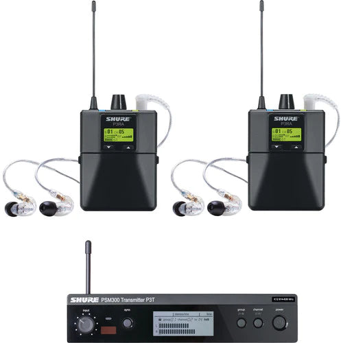 Shure P3TRA215TWP-G20 Monitor PSM - Shure P3TRA215TWP-G20 Twin-Pack Pro Wireless In-Ear Monitor Kit (G20: 488 to 512 MHz)