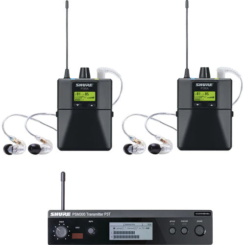 Shure P3TRA215TWP-J13 Monitor PSM - Shure P3TRA215TWP-J13 Twin-Pack Pro Wireless In-Ear Monitor Kit (J13: 488 to 512 MHz)