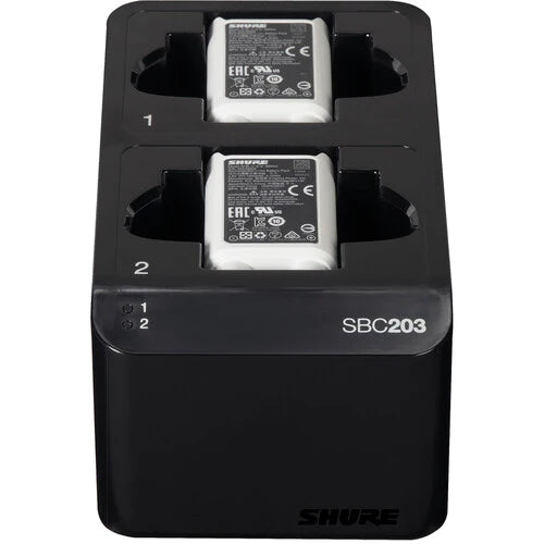 Shure SBC203-US Wireless Battery - Shure SBC203 Dual-Docking Recharging Station for SB903 Batteries & SLX-D Transmitters