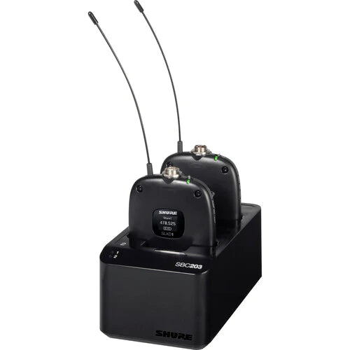 Shure SBC203-US Wireless Battery - Shure SBC203 Dual-Docking Recharging Station for SB903 Batteries & SLX-D Transmitters