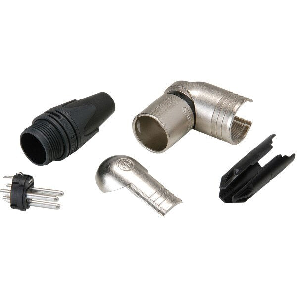 Neutrik NC3MRX (PACK OF 10 Connector XLRM)  3 Pin Nickel Right Angle XLRM with Silver Contacts