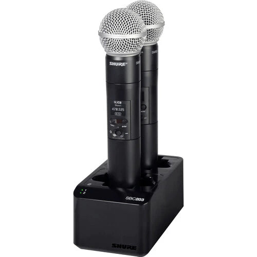 Shure SBC203-US Wireless Battery - Shure SBC203 Dual-Docking Recharging Station for SB903 Batteries & SLX-D Transmitters