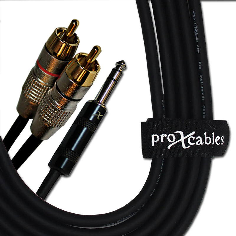 PROX-XC-SYR03 - ProX XC-SYR03 Unbalanced 1/4" TRS-M to Dual RCA-M High Performance Audio Cable - 3 Ft.