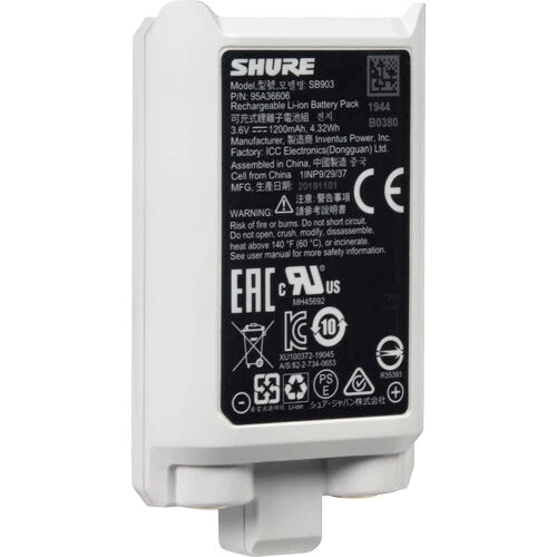 Shure SB903 Wireless Battery - Shure SB903 Rechargeable Lithium-Ion Battery for SLX-D Transmitters