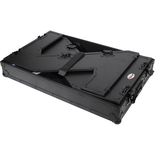 PRO-X- XS-ZTABLEBL JR - ProX XS-ZTABLEBLJR DJ Z-Table Junior Compact Workstation Flight Case w/ Table & Wheels - Black on Black