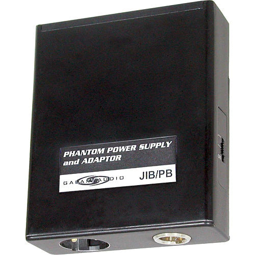 Galaxy Audio JIB/PB PHANTOM BODYPACK:  phantom power supply/adaptor. Adapts mini XLR to XLR(M), 9-52V, battery 1 AA, filter