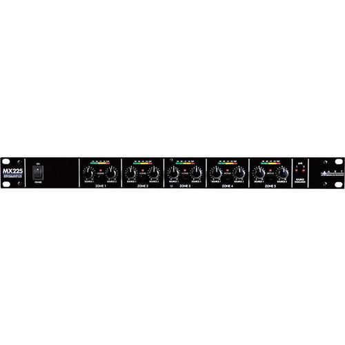 ART ProAudio MX225 ART STEREO 2 INPUT 5 ZONE MIXER - ART MX225 Zone Distribution Mixer