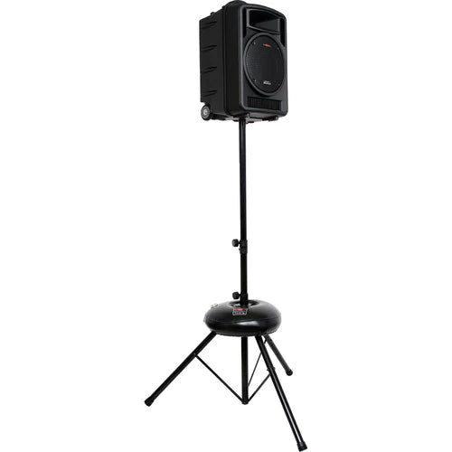 Galaxy Audio LSR38 LIFE SAVER:  durable reinforced vinyl, weighs up to 38lbs w/sand and 21lbs w/water. The weight of the mic and boom can offset the balance of the mic stand and cause it to tip.