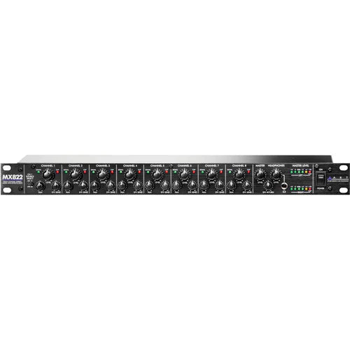 ART ProAudio MX822 ART 8 CH STEREO RACK MOUNT MIXER - ART MX822 - Eight-Channel Stereo Rackmount Mixer with Effects Loop