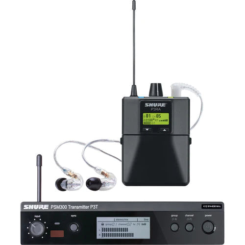 Shure P3TRA215CL-H20 Monitor PSM - Shure P3TRA215CL-H20 Stereo Personal Monitor System with IEM (H20: 518-541 MHz)