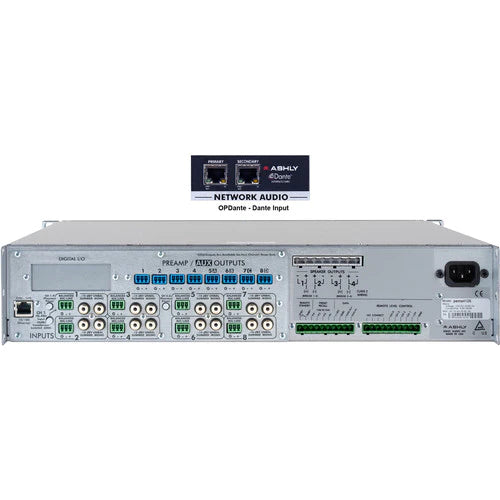 ASHLY pema 8250d - Ashly PEMA 8250D 8-Channel 2000W Pema Network Power Amplifier w/ OPDante Option Card