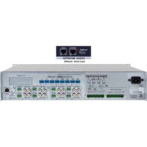 PEMA-4250.70 - Ashly PEMA-4250.70 4-Channel 1000W Pema Network Power Amplifier with OPDante Card & Protea DSP Software Suite (70V)