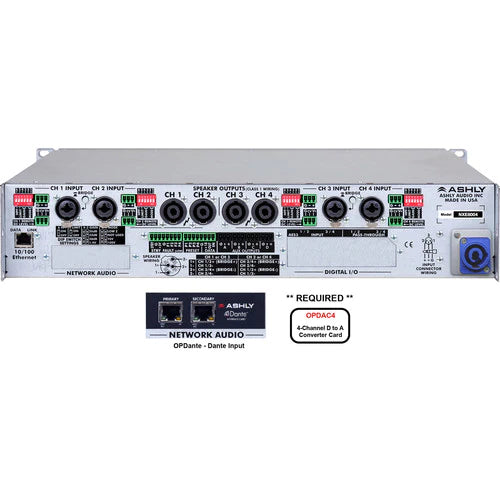 ASHLY nXp4004d - Ashly NXP4004D 4-Channel Multi-Mode Network Power Amplifier w/ Protea DSP Software Suite & Dante Digital Interface