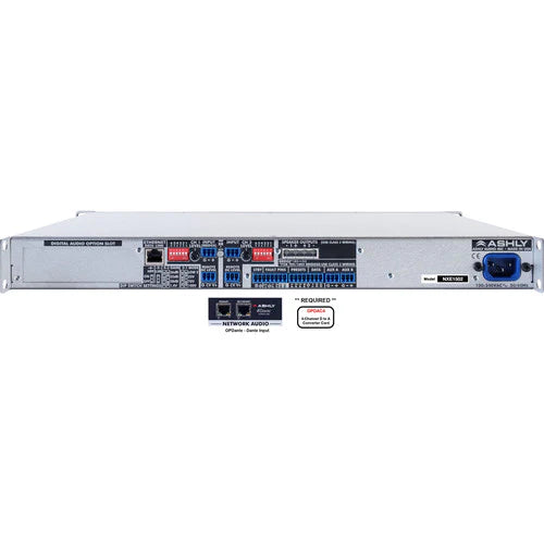 nXe1502bd - Ashly NXE1502BD nXe Series 2-Channel Networkable Multi-Mode Power Amplifier with OPDAC4 & OPDante Cards (2 x 150W)