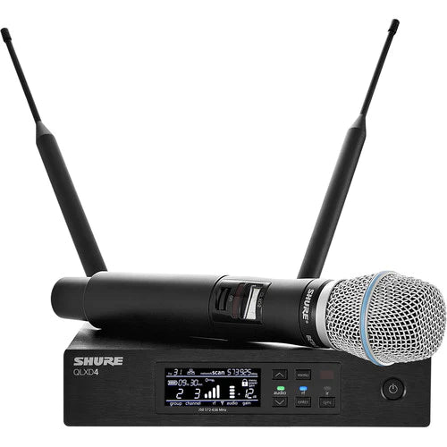 Shure QLXD24/B87A-H50 Wireless Handheld System - Shure QLXD24/B87A Digital Wireless Handheld Microphone System with Beta 87A Capsule (H50: 534 to 598 MHz)