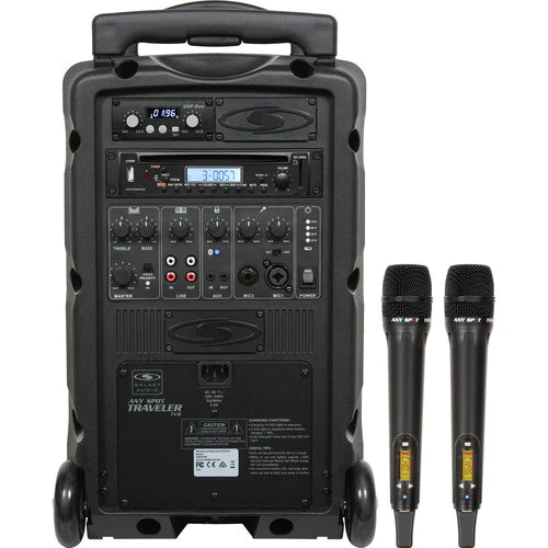 Galaxy Audio TV8-C020HH00 TV8 w/CD player, 1 Dual receiver and 2 handheld mics - Galaxy Audio TV8 Traveler Series 120W PA System with CD Player/Dual UHF Receiver/Two Wireless Handheld Microphones