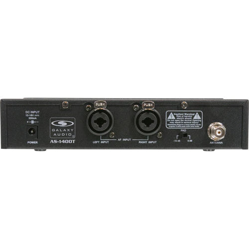 Galaxy Audio AS-1400-2* 1400 SERIES WPM TWIN PK W/EB4: 275 selectable channels, includes 1 AS-1400T, 2 AS-1400R, 2 EB4 ear buds, rack ears - Galaxy Audio AS-1400-2 Wireless In-Ear Monitor Twin Pack System with EB4 Earbuds