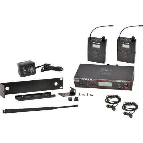 Galaxy Audio AS-1200-2* 210 selectable channels, includes 1 AS-1200T, 2 AS-1200R, 2 EB4 ear buds, rack ears