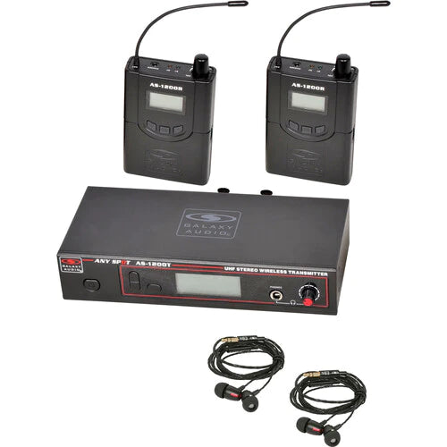 Galaxy Audio AS-1200-2* 210 selectable channels, includes 1 AS-1200T, 2 AS-1200R, 2 EB4 ear buds, rack ears