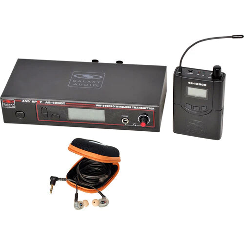 Galaxy Audio AS-1210* 210 selectable channels, includes 1 AS-1200T, 1 AS-1200R, EB10 ear buds, rack ears - Galaxy Audio AS-1210 Personal Wireless In-Ear Monitor System with 1 Receiver & EB10 Earbuds (D: 584 to 607)