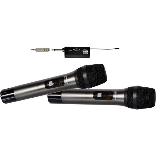 Galaxy Audio GTU-HHP5AB TREK UHF DUAL HANDHELD WIRELESS: UHF Mini wireless handheld system, 2 handheld transmitters, 1 dual receiver