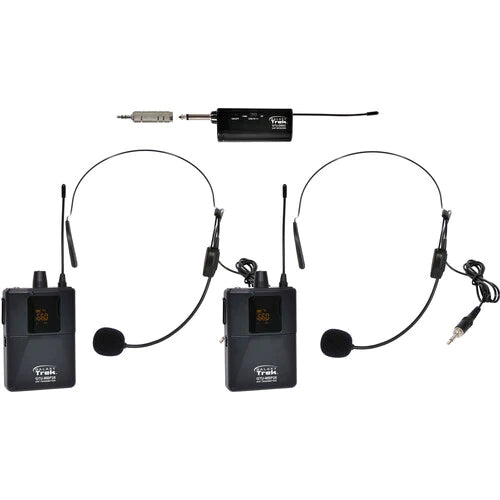 Galaxy Audio GTU-SSP5AB TREK UHF DUAL HEADSET WIRELESS: UHF Mini wireless headset system, 2 headset mic w/transmitters, dual receiver