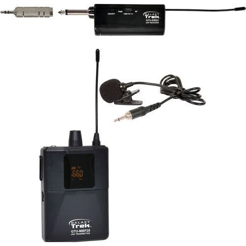 Galaxy Audio GTU-V0P5A0 same as above; channel A & lav mic - Galaxy Audio Trek GTU Mini UHF Wireless Microphone System with 1 Lavalier Mic (A: 524.5 to 594.5 MHz)