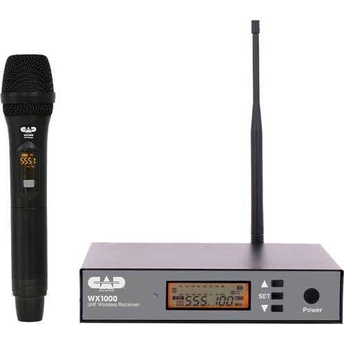 CAD AUDIO WX1000HH UHF W/L HH Mic Freq Agile With CADLive D38 Capsule - CAD WX1000HH Wireless Cardioid Handheld Microphone System (510 to 570 MHz)