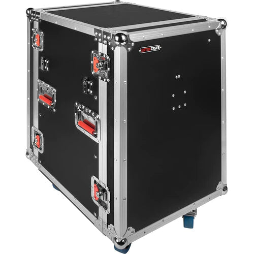 GATOR CASES GTour16U-TBL 16 Space 19" Flight Rack w/ fold out side tables ad casters