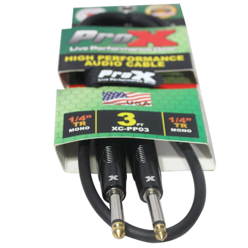 PROX-XC-PP03 - ProX XC-PP03 Unbalanced 1/4" TS to 1/4" TS High Performance Audio Cable - 3ft.