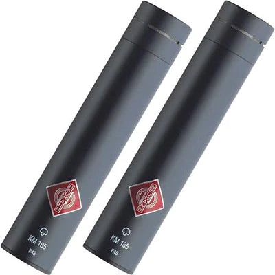 Neumann KM 185-MT-STEREOSET Stereo set includes two each: KM 185, SG 21 BK, WNS 100 in one woodbox - Neumann KM 185 MT Stereo Matched Microphone Pair (Matte Black)