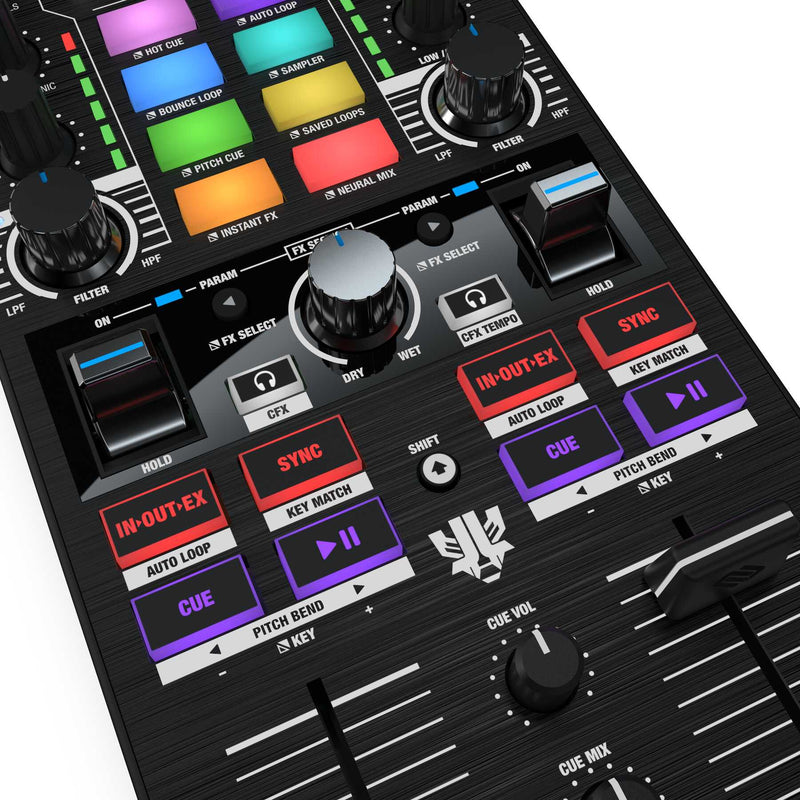 RELOOP MIXTOUR PRO - High-quality, ultra-portable, all-in-one four-deck DJ controller with audio interface